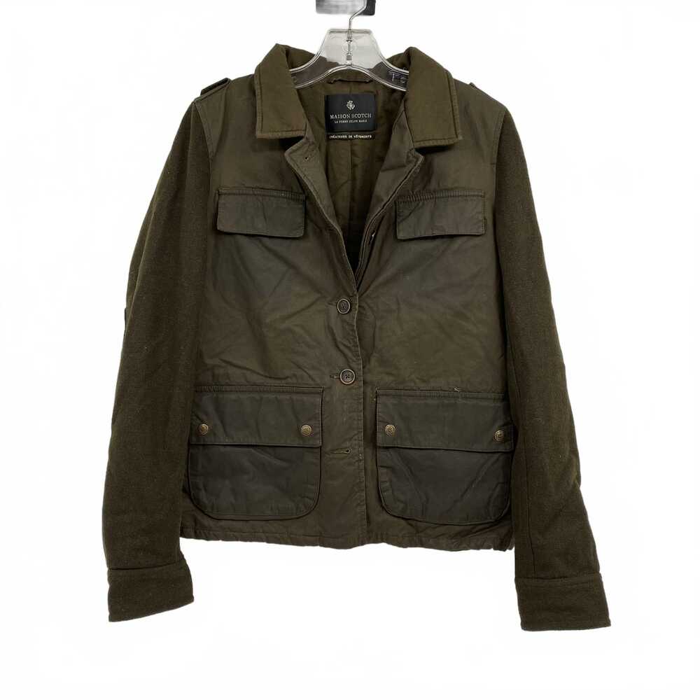 Maison Scotch Green Cotton Wool Utility Jacket | Women’s Size 6